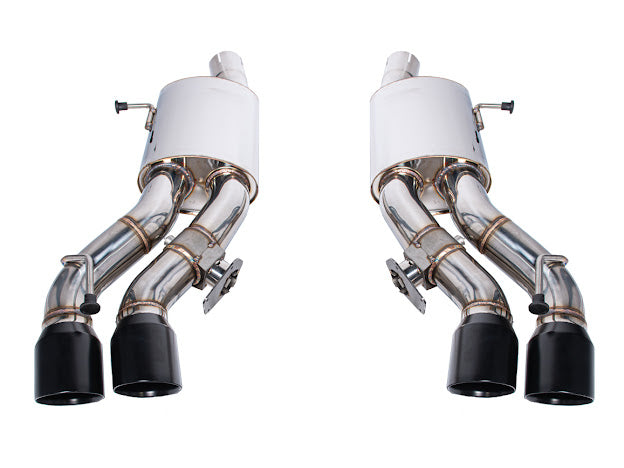 2016+ Cadillac CTS-V V3 Sedan | NPP Valved Axle Back Quad BLACK Tips Exhaust